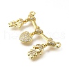 Brass Micro Pave Cubic Zirconia Pendants KK-Q066-15B-G-2