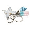 26Pcs Transparent Epoxy Resin & Transparent Acrylic & Faux Suede Tassel Keychain KEYC-JKC01202-09-4
