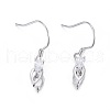 Rhodium Plated 925 Sterling Silver Earring Findings STER-F048-47P-1