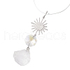 Nuggets Natural Quartz Crystal & Glass Round Pendant Decorations HJEW-JM02123-06-4