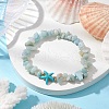 Natural Flower Amazonite Chip Beaded Stretch Bracelets BJEW-JB10689-01-2