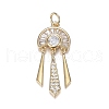 Brass Micro Clear Cubic Zirconia Pendants ZIRC-F120-070G-1
