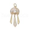 Brass Micro Clear Cubic Zirconia Pendants ZIRC-F120-070G-1