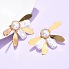 Flower 304 Stainless Steel Stud Earrings EJEW-C142-05G-2