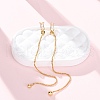 Rectangle Brass Micro Pave Clear Cubic Zirconia Ear Thread EJEW-S274-02G-1