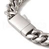 Non-Tarnish 304 Stainless Steel Cuban Link Chain Bracelets for Women Men BJEW-Q341-14C-P-3