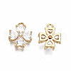 Brass Micro Pave Clear Cubic Zirconia Charms KK-T056-72G-NF-2