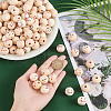 Olycraft 140Pcs 6 Styles Natural Wood European Beads WOOD-OC0003-58-3