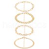 ANATTASOUL 4Pcs 4 Style Alloy Curb & Cable & Paperclip & Herringbone Chain Bracelets Set for Men Women BJEW-AN0001-13-1