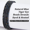 Olycraft 2 Strands Natural Blue Tiger Eye Beads Strands G-OC0005-68-4
