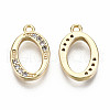 Brass Micro Pave Clear Cubic Zirconia Pendants KK-S360-053O-NF-1