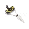 Cylinder Seed Beaded Eye Pendants PALLOY-MZ00650-02-3