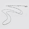 Anti-Tarnish Rhodium Plated 925 Sterling Silver Box Chain Necklaces STER-F039-40cm-13P-1