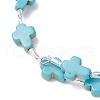 Dyed Synthetic Turquoise Beads Bangles for Women BJEW-JB11903-5
