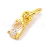 Rack Plating Brass Micro Pave Cubic Zirconia Charms KK-F881-03G-04-2