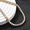 Brass Micro Pave Clear Cubic Zirconia Link Chain Bracelets for Women BJEW-S170-02G-A-2