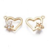 Brass Micro Pave Clear Cubic Zirconia Charms KK-N232-256-2