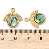 304 Stainless Steel Natural Paua Shell Pendants STAS-L288-03G-01-3