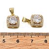 Brass Micro Pave Clear Cubic Zirconia Pendants KK-U063-01G-3
