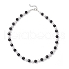 Baking Painted Pearlized Glass Pearl Round Beaded Necklaces for Women NJEW-JN05307-4