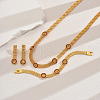 Vintage Design Iron Pave Cubic Zirconia Chain Bracelets & Earrings & Necklaces Set for Women's Party CO0564-1