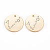 Brass Micro Pave Clear Cubic Zirconia Pendants KK-S364-093-1