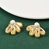 304 Stainless Steel ABS Plastic Pearl Stud Earrings STAS-D368-01D-G-3