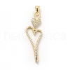 Rack Plating Brass Micro Pave Cubic Zirconia Pendants ZIRC-F129-38G-1