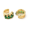 Real 16K Gold Plated Brass Cuff Earrings with Rhinestone for Women EJEW-D065-07G-01-2