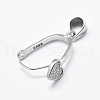 Anti-Tarnish Rhodium Plated 925 Sterling Silver Micro Pave Cubic Zirconia Pendant Bails STER-P034-23P-1