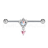 316L Surgical Stainless Steel Pave Cubic Zirconia Nipple Rings WG68FB4-03-1