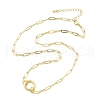 Brass Ring Link Paperclip Chain Necklaces NJEW-A042-05G-4
