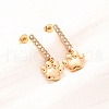 304 Stainless Steel Dangle Stud Earrings EJEW-C148-02G-3