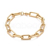 Ion Plating(IP) 304 Stainless Steel Paperclip Chain Bracelets BJEW-F412-02G-7