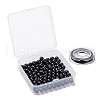 100Pcs 8mm Natural Black Stone(Natural Black Glass) Round Beads DIY-LS0002-15-7