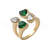 304 Stainless Steel Micro Pave Cubic Zirconia Cuff Rings for Women RJEW-Z086-01G-2