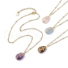 Natural Mixed Gemstone with Brass Pendants Necklaces NJEW-JN04679-1