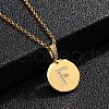 Brass Micro Pave Clear Cubic Zirconia Flat Round with Letter Pendant Necklaces FS-WG00655-06-1