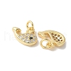 Brass Micro Pave Clear Cubic Zirconia Pendants KK-Q031-09G-2