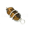 Natural Mixed Stone Double Terminal Pointed Pendants PALLOY-JF02802-02-5