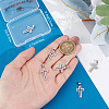 Beebeecraft 6Pcs Cross Brass Micro Pave Clear Cubic Zirconia Pendants KK-BBC0016-27-3