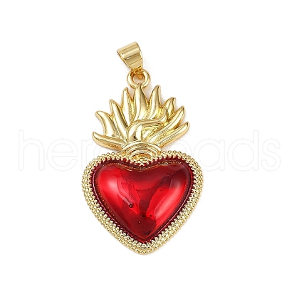 Brass Enamel Pendants KK-R230-08G-03-1