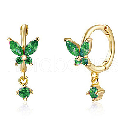 S925 Silver Butterfly Ear Cuffs with Multicolor Zirconia CY9476-9-1