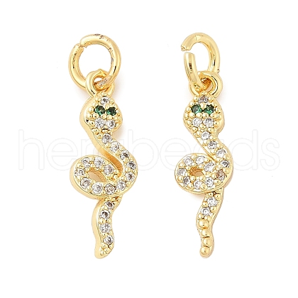Brass Micro Pave Cubic Zirconia Pendants KK-U056-07G-1