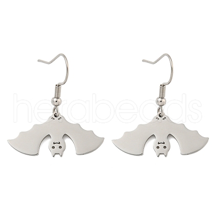 Non-Tarnish Halloween Theme 304 Stainless Steel Dangle Earrings for Women EJEW-F338-05P-1