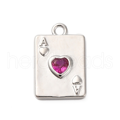 Brass Micro Pave Cubic Zirconia Charms KK-F895-15P-1