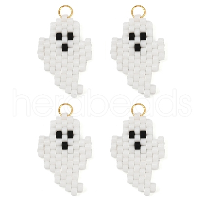 Halloween Theme Cylinder Glass Seed Beads PALLOY-MZ00772-1