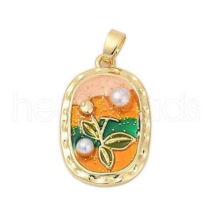 Brass Enamel Pendants KK-U068-13C-07G-1