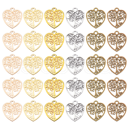 SUNNYCLUE 60Pcs 6 Colors Alloy Pendants FIND-SC0008-25-1