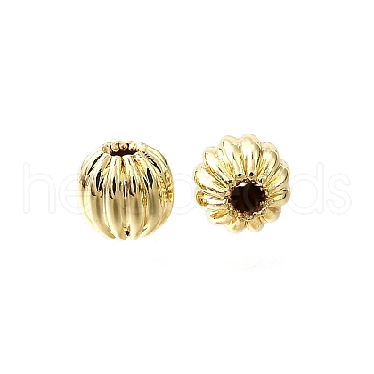 Brass Corrugated Beads KK-V011-01A-G-1